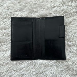 Day-Timer Black Leather Checkbook Breast Pocket Wallet